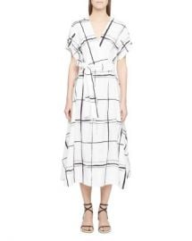 3 1 Phillip Lim Windowpane Crossover Dress Women - Bloomingdale s at Bloomingdales