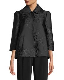 3/4-Sleeve Peter Pan Collar Metallic-Jacquard Jacket at Bergdorf Goodman