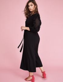 3/4 Sleeve Ruffle Jumpsuit by Lane Bryant at Lane Bryant