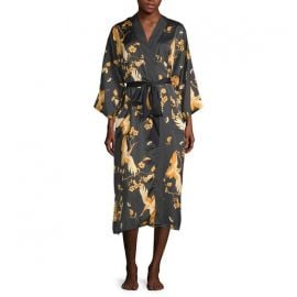 3/4 Sleeve Womens Mid Length Satin Robe at JC Penney