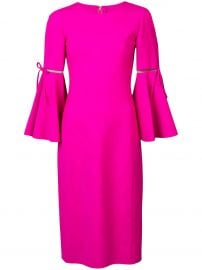 3 4 Flutter Sleeved Pencil Dress Oscar de la Renta at Farfetch