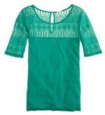 Green lace top like Alexs at J. Crew