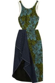 31 Phillip Lim  Cutout pinstriped linen-paneled jacquard dress at Net A Porter