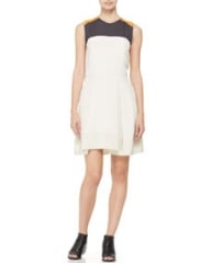 31 Phillip Lim Colorblocked Silk Dress Bone at Neiman Marcus