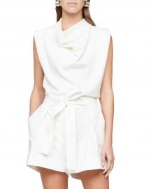 31 Phillip Lim Military Ribbed Cowl-Neck Sleeveless Top at Neiman Marcus