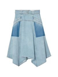 31 Phillip Lim Patchwork Belted Midi Skirt Blue at Farfetch