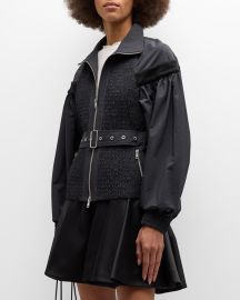 31 Phillip Lim Recycled Tech-Poly Smocked Jacket at Neiman Marcus