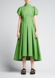 31 Phillip Lim Tulip Poplin Puff-Sleeve A-Line Midi Dress - at Bergdorf Goodman