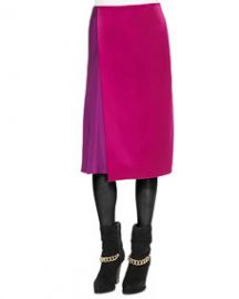 31 Phillip Lim Two-Tone Draped Midi Skirt at Neiman Marcus