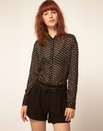 Longsleeve polka dot blouse like Zoes at Asos