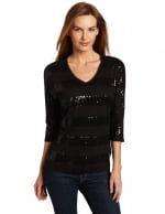 Black striped sequin shirt like Zoes at Amazon