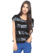 Black striped sequin shirt like Zoes at Forever 21