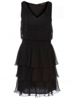 Black beaded short dress at Dorothy Perkins