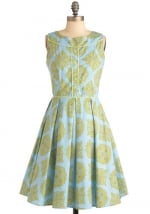 Blue and yellow dress at Modcloth