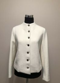 355 NWT Theory Button Front Cutaway JKT Stretch Texture Ivory Jacket sz 8 eBay at eBay