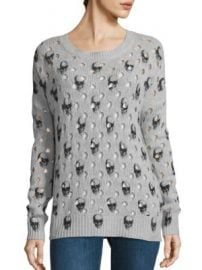 360 Cashmere - Avril Burnout Skull Sweater at Saks Fifth Avenue