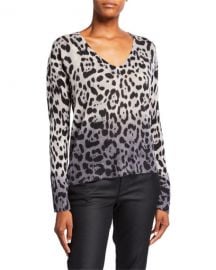 360Sweater Lauren Leopard-Print Ombre Cashmere Sweater at Neiman Marcus