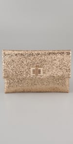 Gold glittery clutch like Lemons at Shopbop