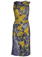 Serena's purple and yellow patterned dress at Farfetch