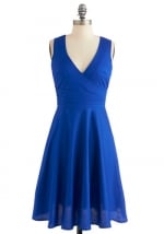 Blue vneck dress at Modcloth