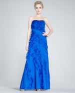 Blue ruffled gown like Emilys at Neiman Marcus