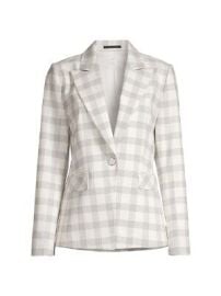 395 ELIE TAHARI Knit Jacquard Plaid Blazer Jacket Coat 14 16 Black White eBay at eBay