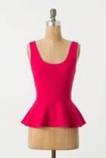 Pink textured peplum top like Arias at Anthropologie