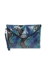 Blue snakeskin clutch at Asos