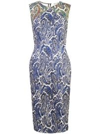 398 Dvf Diane Von Furstenberg Fitted Paisley Dress - Buy Online - Fast Delivery  Price  Photo at Farfetch