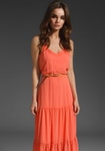 Spencer's coral maxi dress at Revolve