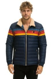 4 STRIPE RAINBOW SLEEVE JACKET - NAVY - Aviator Nation at Aviator Nation