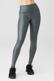 Ribbed high waist shimmer legging at Alo Yoga