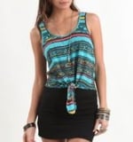 Aria's blue patterned top at Pacsun