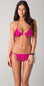 Pink fringed bikini top like Hannas at Shopbop