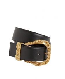 40mm Leather Belt with Gold Buckle by Versace at Luisaviaroma