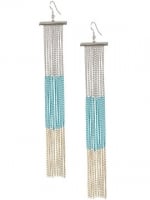 Hanna's long fringe earrings at Ardenb