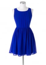 Blue pleat front dress like Arias at Delias