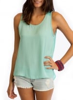 Sheer light blue top like Emilys at Go Jane