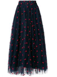 417 P A R O S H  Lip Embroidered Tulle Skirt - Buy Online - Fast Delivery  Price  Photo at Farfetch