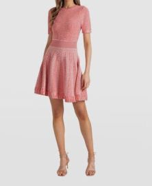 418 Shoshanna Womens Pink Heath Knit Jacquard Mini Dress Size L eBay at eBay