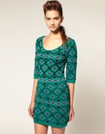 Tribal print bodycon dress at Asos