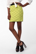 Hanna's yellow lace skirt at Urban Outfitters