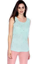 Mint green studded tank top at Boohoo