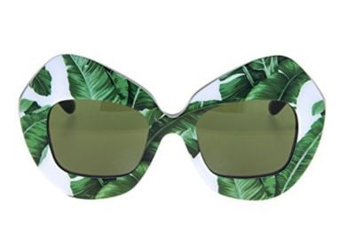 4290 Botanical Garden Banana Leaf Green Sunglasses by Dolce & Gabbana at Amazon