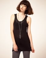 Black tank top  with buckle detail at Asos