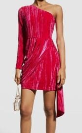 440 ONE33 Social Womenaposs Pink One-Sleeve Crushed Velvet Dress Size 12 eBay at eBay