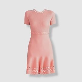 440 Shoshanna Women Pink Gemma Ribbed Rick Rack Mini Dress Size XS eBay at eBay