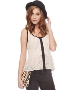 Lace top with contrast trim at Forever 21