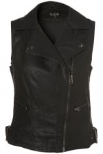 Black biker vest like Arias at Topshop