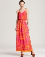 Cece's orange and pink maxi dress at Bloomingdales